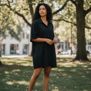 COS Oversized Open Black Collar Dress Size L New